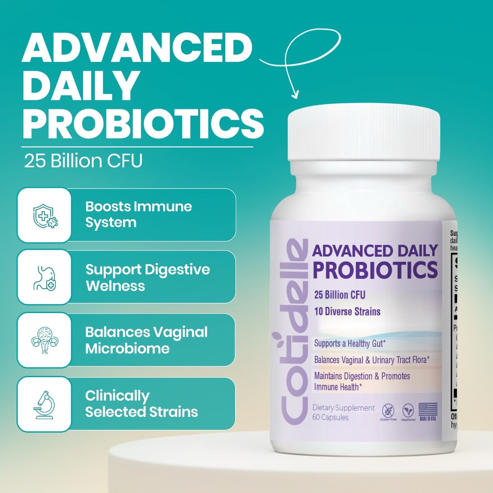 Advanced Women’s Probiotic for Gut Health, Vaginal Microbiome, UTI & Immunity Support