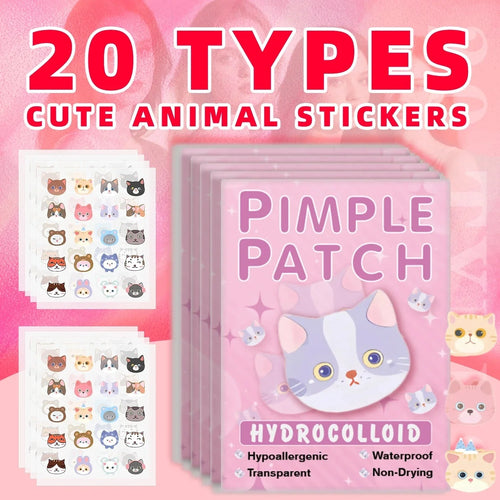 600pcs Cartoon Cat Acne Patches – Ultra-Thin Breathable Pimple Stickers