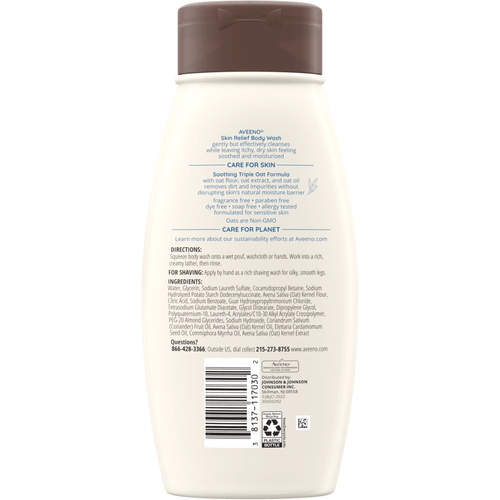 Aveeno Active Naturals Body Wash, Skin Relief, Fragrance Free - 18 fl oz